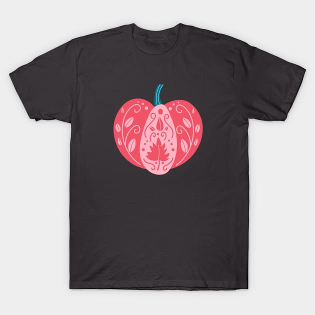 Pink Decorative Pumpkin T-Shirt by Alexandra Franzese